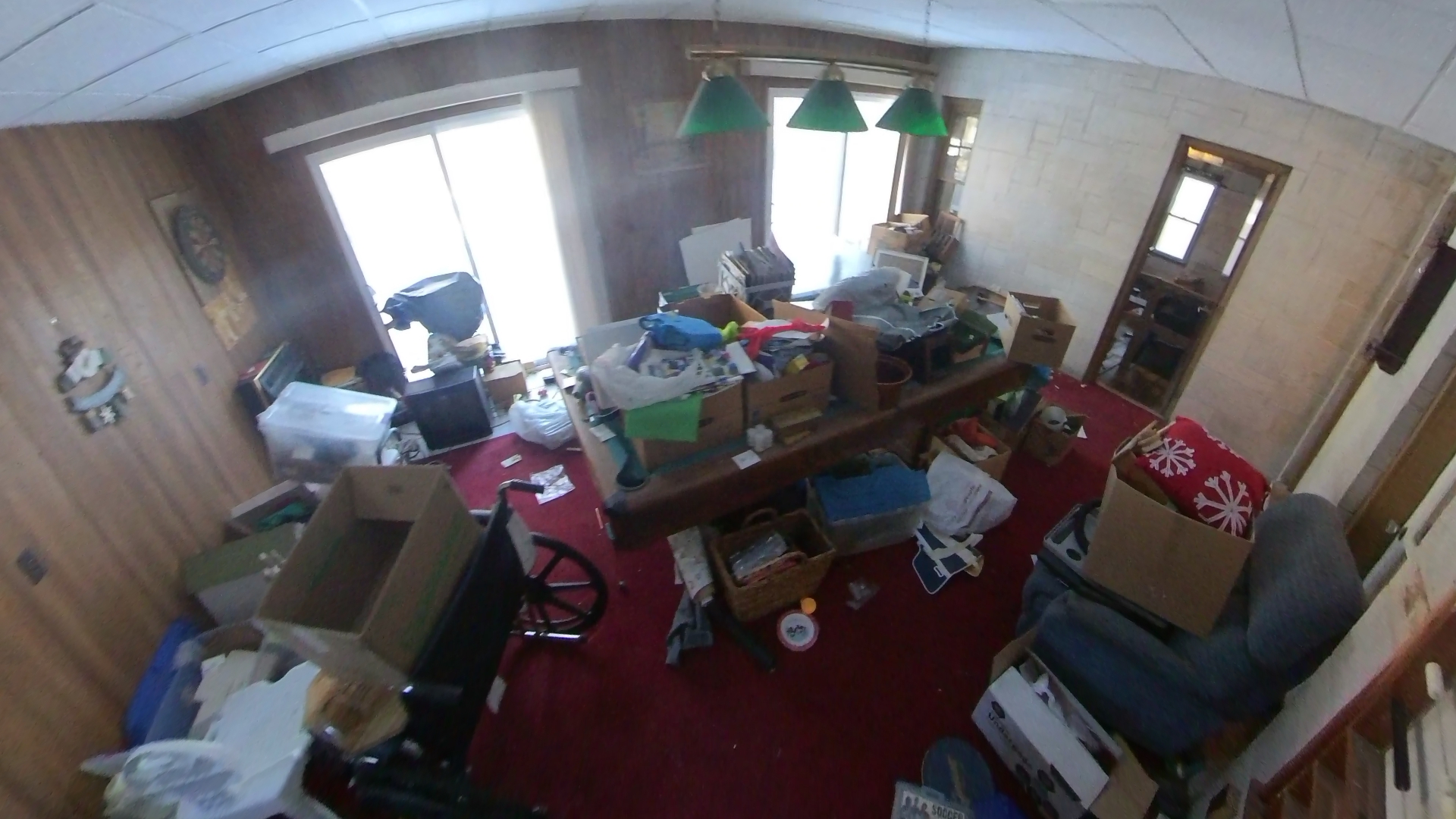 Cluttered Patio before cleanout